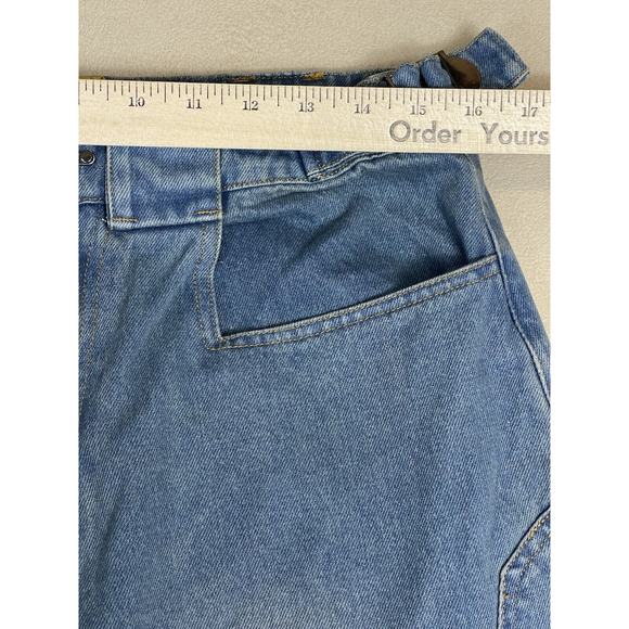 Fine Culture‎ Ebony Jeans Mens L Blue Fireman Latch Custom Seam Work Baggy Fit - Picture 5 of 16